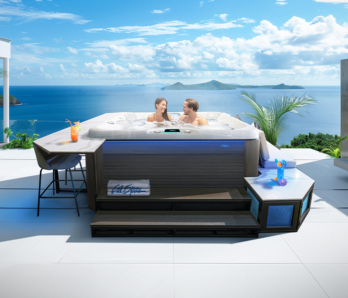 Calspas hot tub being used in a family setting - Carmel